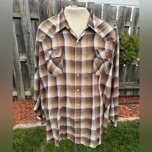 Vintage Western Levi Unisex Pearl Snap Shirt - 3X